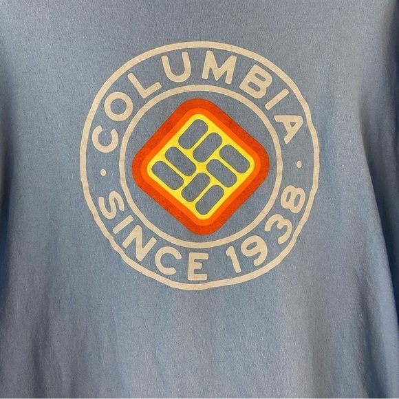 Columbia Light Blue Long Sleeve Cotton Tee Men’s Size Medium - Picture 3 of 5
